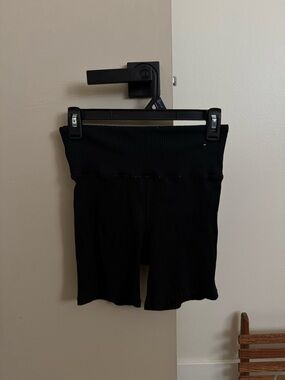 Forever 21 Black Ribbed High-Waist Bike Shorts